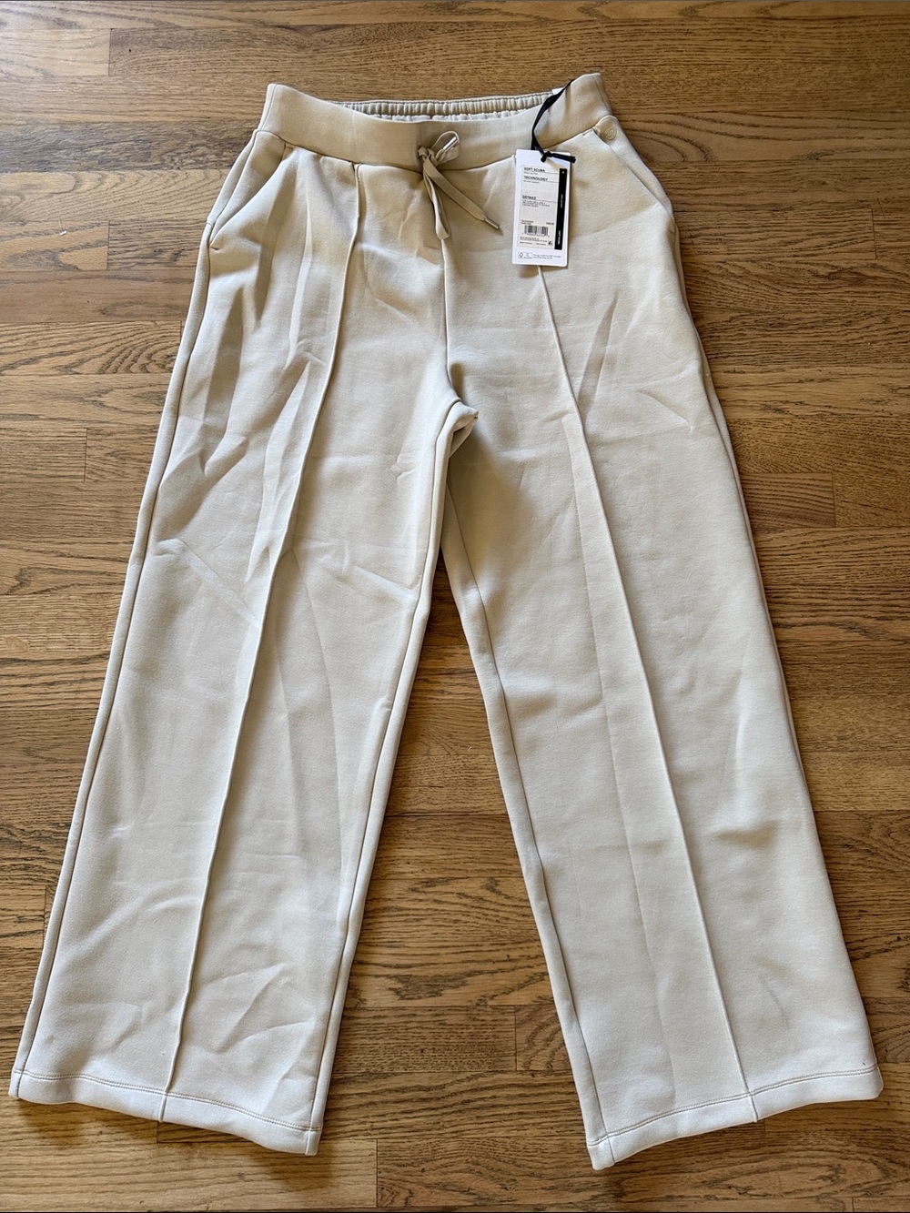 CALIA by Carrie Underwood Soft Scuba Wide Leg Pants in Cream - Picture 5 of 8